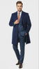 Mens Cobalt Blue Wool and Cashmere Car Coat Overcoat – Classic Winter Topcoat for Indigo Saphire Color (light Navy Dark Royal)