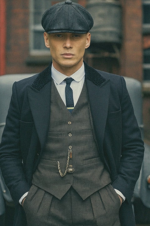 Mens Peaky Blinders Costume Thomas Shelby Grey Outfit