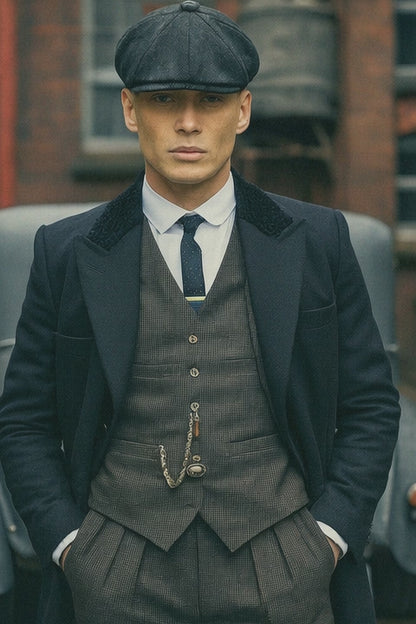 Mens Peaky Blinders Costume Thomas Shelby Grey Outfit