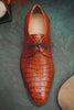 Marco Milano Exotic Caiman Shoes Cognac Gator Derby Lacio