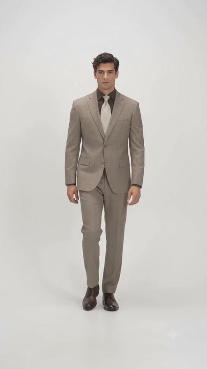 Cambridge Collection-Tan Men's Glen Plaid Suit