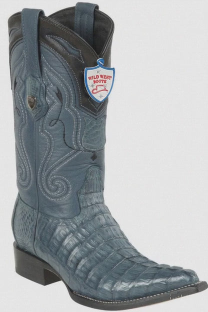 Caiman Tail Mexican Cowboy Boots Blue Jean