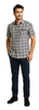 Mens Textured Plaid Walking Suit in Navy/white by Dreams by Zacchi – 2 Piece Leisure Outfit-matching-shirt-and-pants-$99