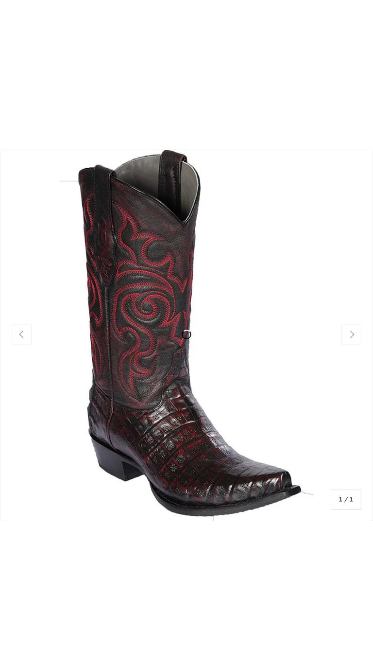 Los Altos Snip Toe Caiman Belly Boots