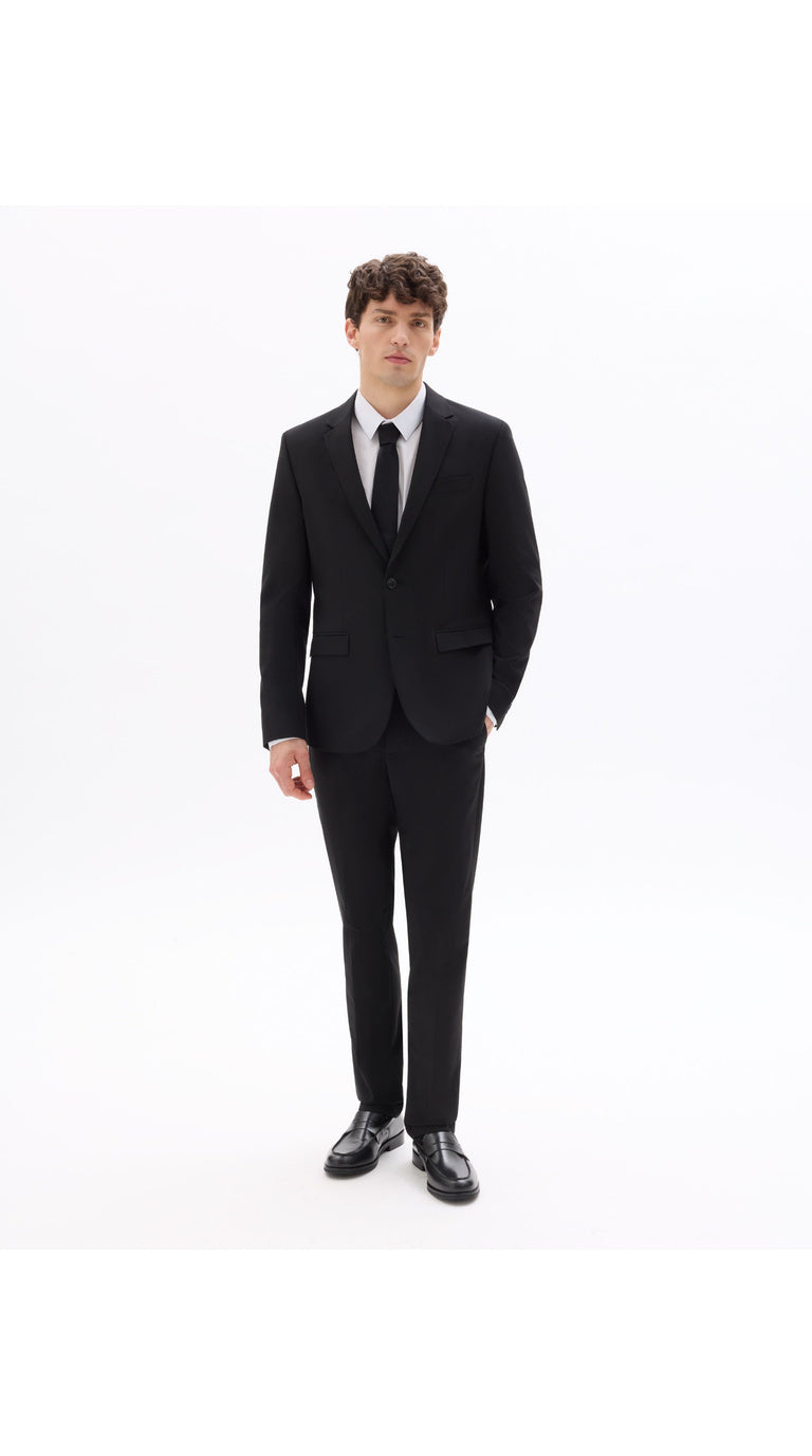 Slim Bi-Stretch Suit Jacket - Black