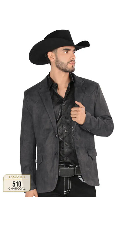 Lamasini Men's Plain Western Blazer – Slim Fit (ID 510)