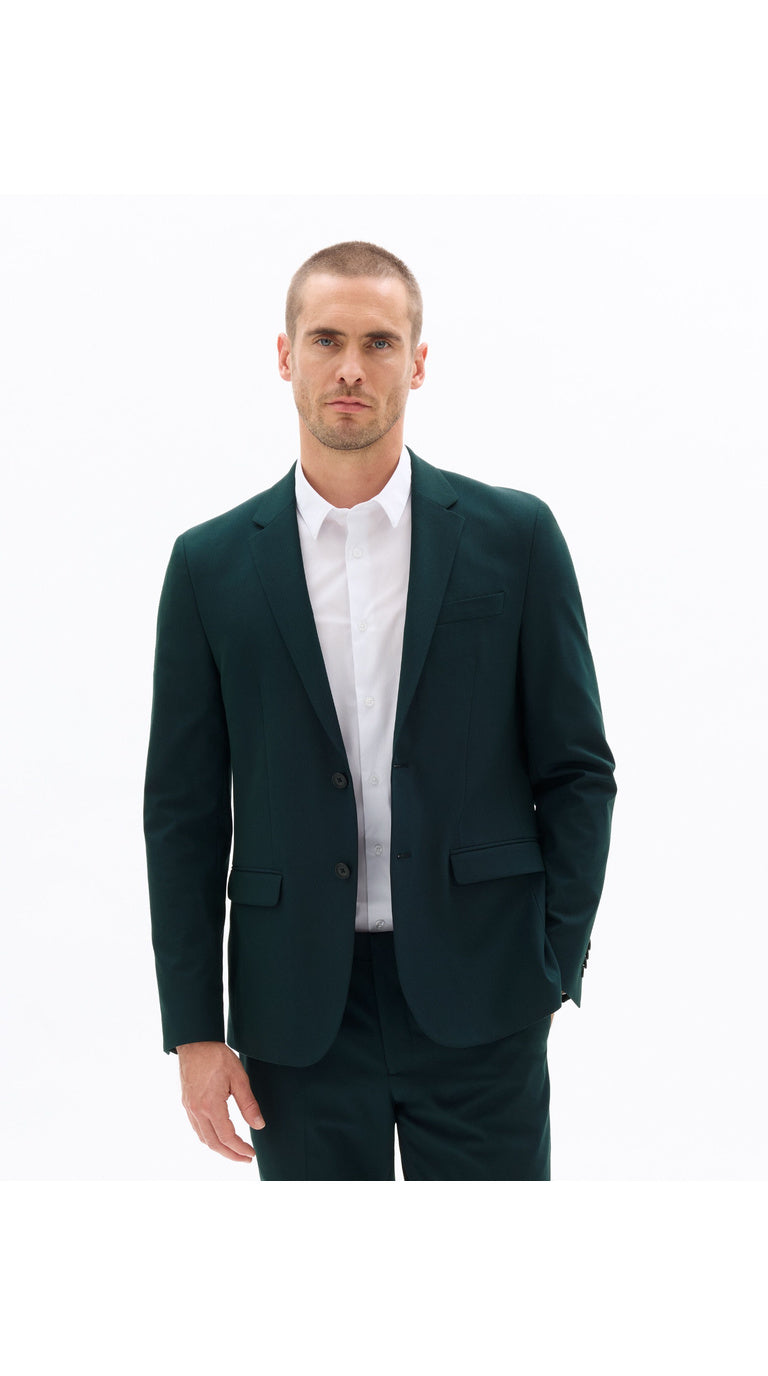 Slim Bi-Stretch Suit Jacket - Dark Green