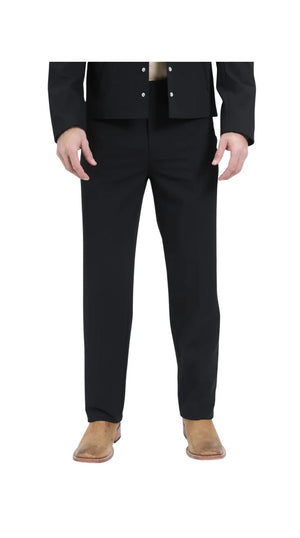 Men's Black Western Suit 2-Piece - Cowboy Suit with Western Yoke & Pearl Snaps