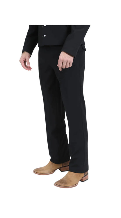 Men's Black Western Suit 2-Piece - Cowboy Suit with Western Yoke & Pearl Snaps