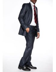 Extra Slim Fit Navy Blue Suit for Men – Sleek Look for Prom or Wedding