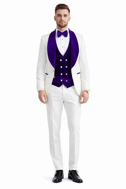 Purple Prom Suit - Purple Prom Outfit -White and Purple Prom  Tuxedo