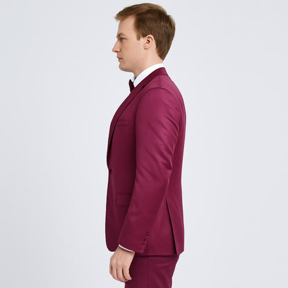 Purple Satin Tuxedo Set – 4-Piece Statement for Weddings & Proms