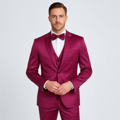 Purple Satin Tuxedo Set – 4-Piece Statement for Weddings & Proms