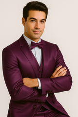 Elite purple Satin Suit – Wedding -Prom