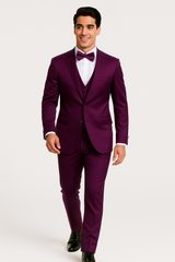 Elite purple Satin Suit – Wedding -Prom
