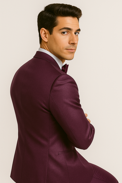 Elite purple Satin Suit – Wedding -Prom 5 M390SK-11-34s  - from alligatorwarehouse.com