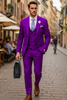 Purple Peak Lapel Suit – Men's 3-Piece with Double Breasted Vest 8   - from alligatorwarehouse.com