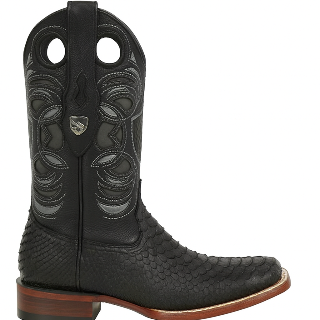 Python Snake Boots Mens Square Toe