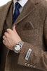 Men's Stacy Adams Vested Vintage Herringbone Tweed Suit in Light Brown 4 SM325H1-02-38R  - from alligatorwarehouse.com