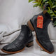 Men's Caiman Belly Print Leather Square Toe Ankle Boots