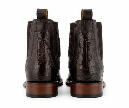 Mens Short Caiman Print Boots