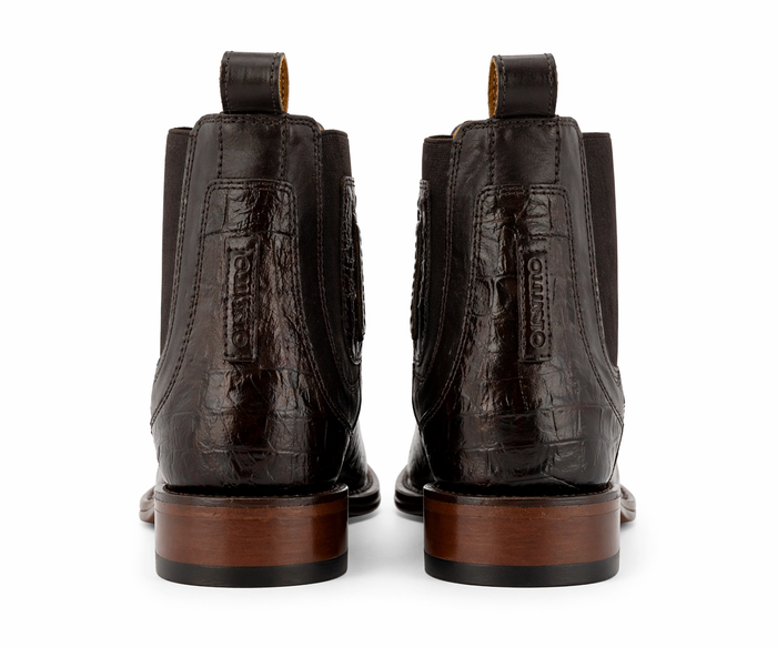 Mens Short Caiman Print Boots