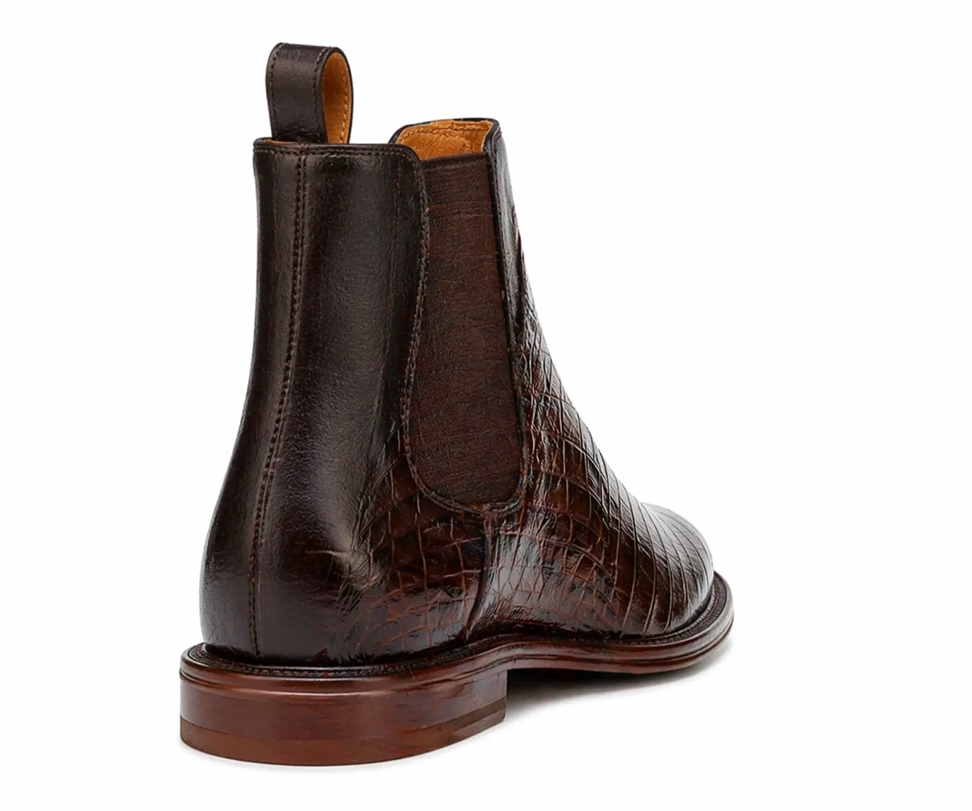 Mens Short Caiman Print Boots