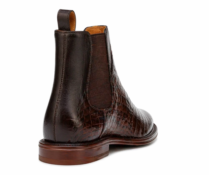 Mens Short Caiman Print Boots