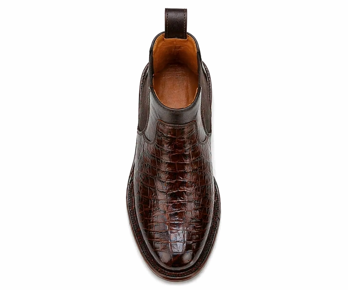 Mens Short Caiman Print Boots