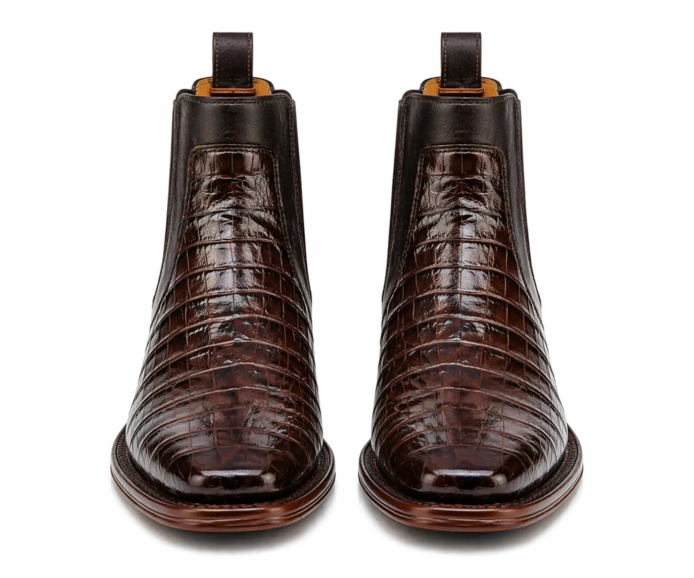 Mens Short Caiman Print Boots