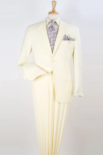 Apollo King Ivory Poplin Suit: Two Button Modern Fit