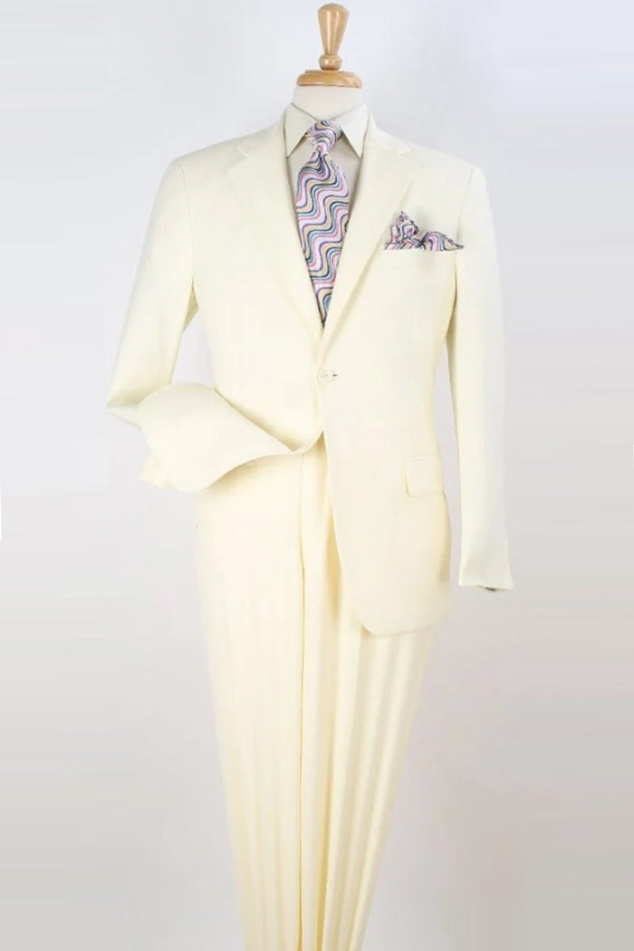 Apollo King Ivory Poplin Suit: Two Button Modern Fit