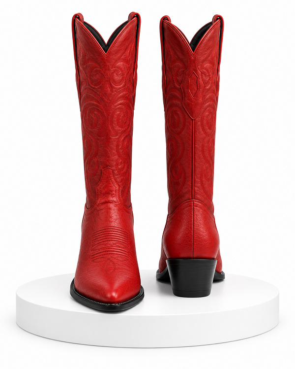 Men's Los Altos Boots Smooth Ostrich Red Cowboy Boots J-Toe