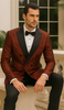 Red Double Breasted Rough Streak Pattern Satin Peak Lapel Stacy Adams Men's Jacket 3   - from alligatorwarehouse.com