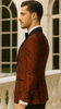 Red Double Breasted Rough Streak Pattern Satin Peak Lapel Stacy Adams Men's Jacket 7   - from alligatorwarehouse.com