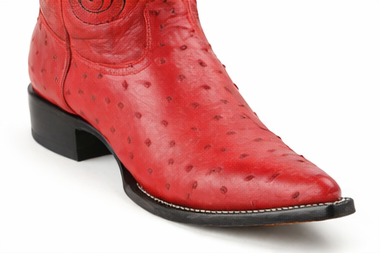 Red Ostrich Boots Pointy Toe
