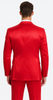 Red Satin texture double breasted vest peak lapel 3 piece skinny fit Tazzio mens suit with matching bowtie 3 M390SK-02-42S  - from alligatorwarehouse.com