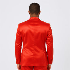 Red Satin Tuxedo Set – 4-Piece Statement for Weddings & Proms
