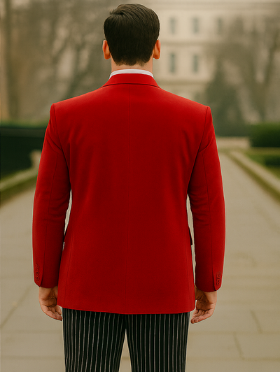 Red Velvet Roderick Smoking Jacket – Luxurious Men's Wear 2   - from alligatorwarehouse.com