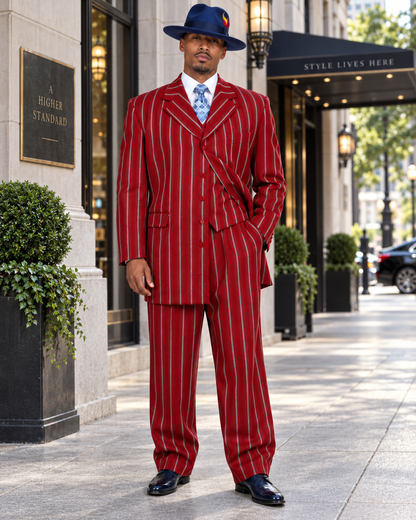 Red Zoot Suit - 1920s Suit - Gangster Long Suit