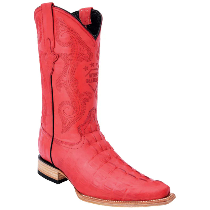 Mens White Diamond Boot Red Cowboy Boot Pointed Toe