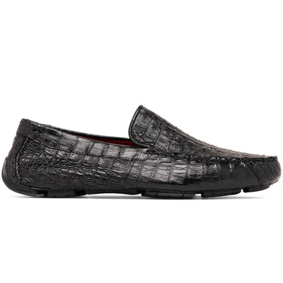 Marco Di Milano Remo Black Caiman Crocodile Driving Shoes 1 REMO_CAIMAN FUSCUS_BLACK_8  - from alligatorwarehouse.com