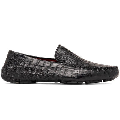 Marco Di Milano Remo Black Caiman Driving Shoes