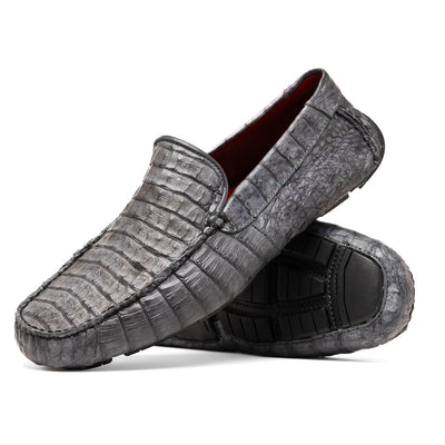 Marco Di Milano Remo Gray Caiman Crocodile Driving Shoes 2 REMO_CAIMAN FUSCUS_GRAY_8  - from alligatorwarehouse.com