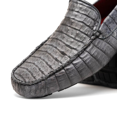 Marco Di Milano Remo Gray Caiman Crocodile Driving Shoes 3 REMO_CAIMAN FUSCUS_GRAY_8  - from alligatorwarehouse.com