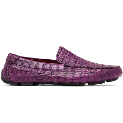 Marco_Di_Milano Remo: Luxury Purple Leather Loafers