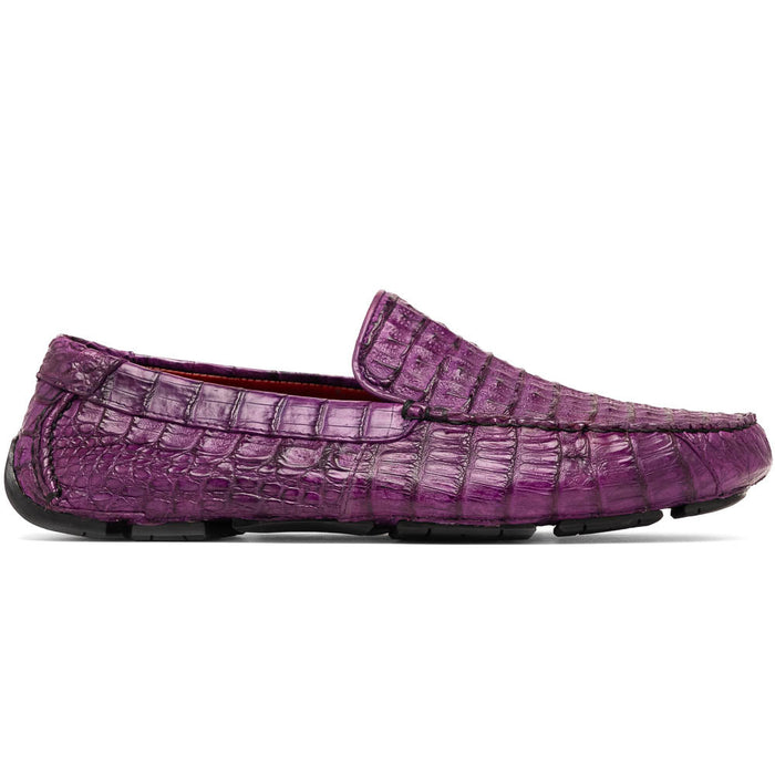 Marco_Di_Milano Remo: Luxury Purple Leather Loafers