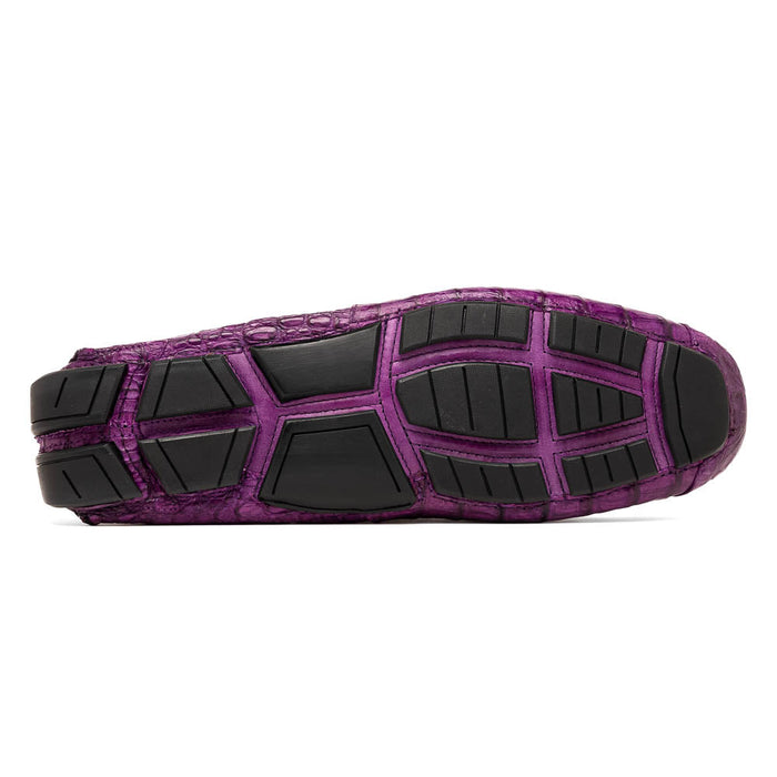 Marco_Di_Milano Remo: Luxury Purple Leather Loafers