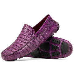 Marco Di Milano Remo Purple Caiman Driving Shoes