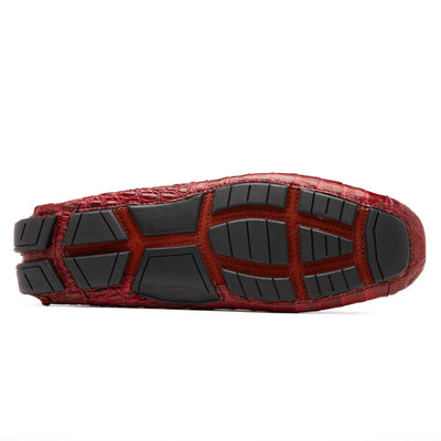 Marco Di Milano Remo Wine Caiman Crocodile Driving Shoes 5 REMO_CAIMAN FUSCUS_WINE_8  - from alligatorwarehouse.com